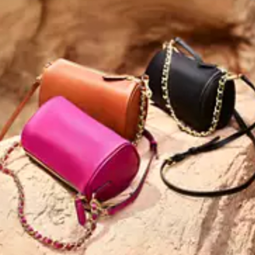 Lauren Ralph Lauren Emelia Mini Nappa Leather Shoulder‎ Bag NWT, (FUSCHIA) (B1)